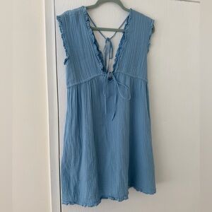 Blue Sleeveless Mini Dress